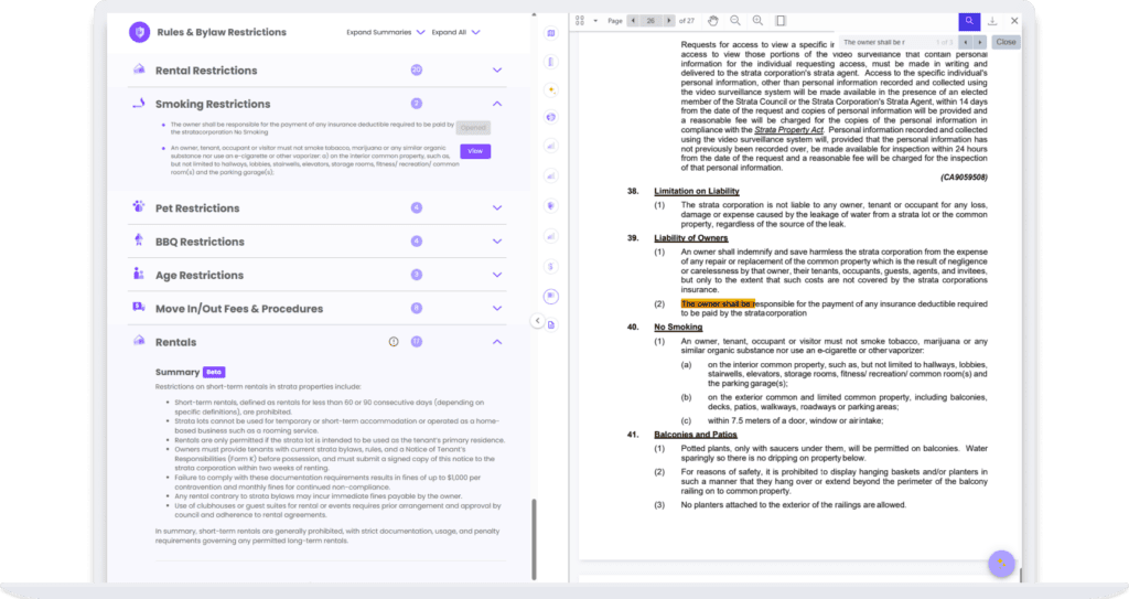 A screenshot of the Eli Report with the side panel viewer
