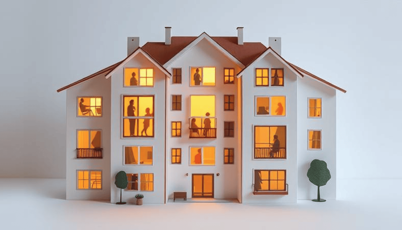 Paper building with residents